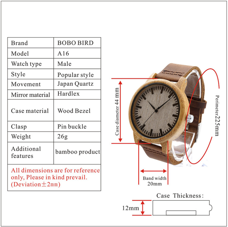 Orologio in legno di bambù