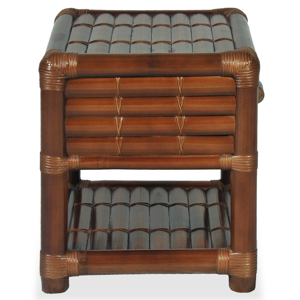 Comodino 50 x 45 x 40 cm bambù marrone scuro