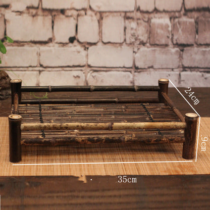 Support en bambou fait main pour tasse - Accessoires de cérémonie du t