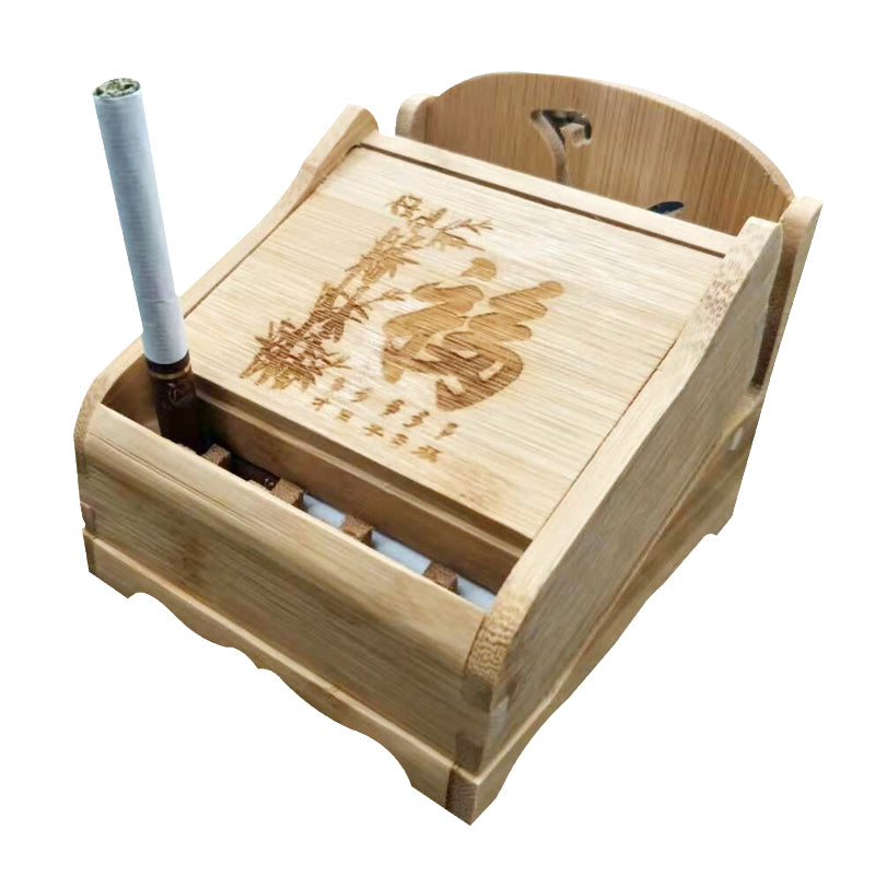 Boîte à cigarettes automatique en bambou - Design créatif et pratique