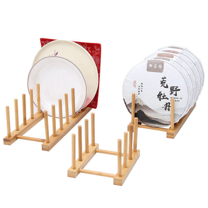 Étagère en bambou pour cuisine - Support de drainage et rangement élég