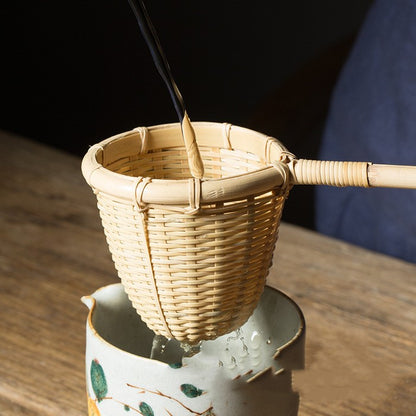 Filtre à thé en bambou fait main - Écran créatif et résistant