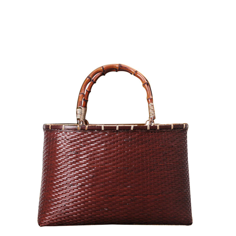 Handmade Bamboo Woven Bag Retro Elegant Bag